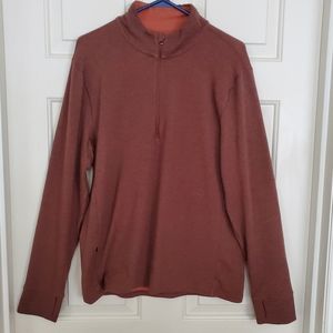 PrAna Unisex Quarter zip Long sleeve pullover brown Size Medium